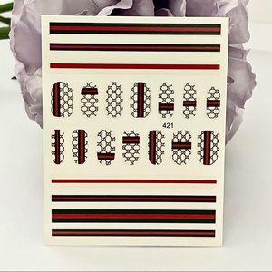 Luxury Designer Logo Fingernail Art Stickers and Nail Wraps